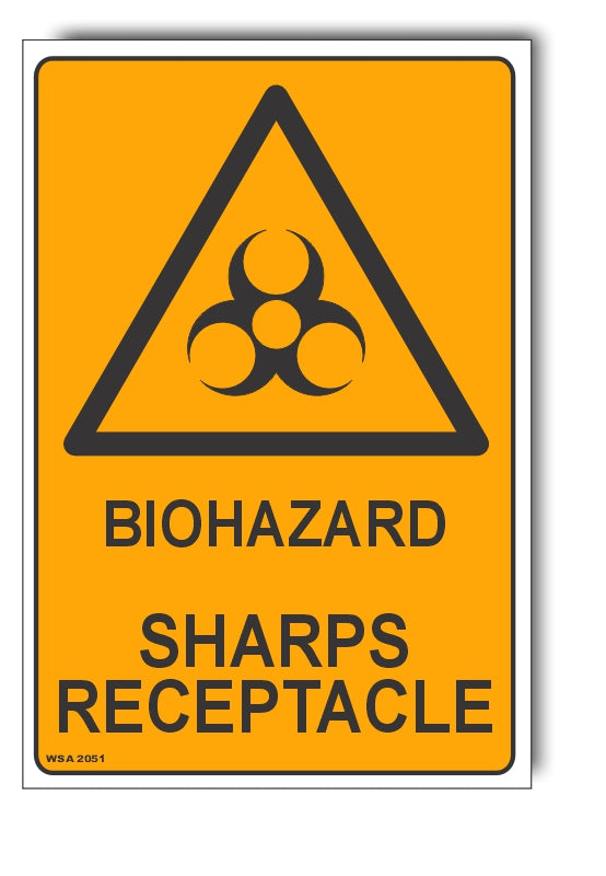 Biohazard, Sharps Receptacle Warning Sign