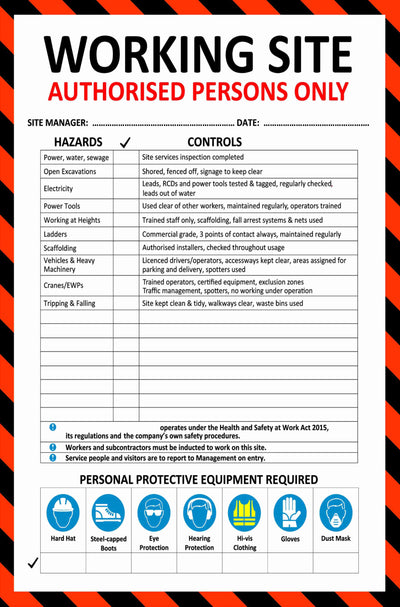 Work Site Hazard Sign