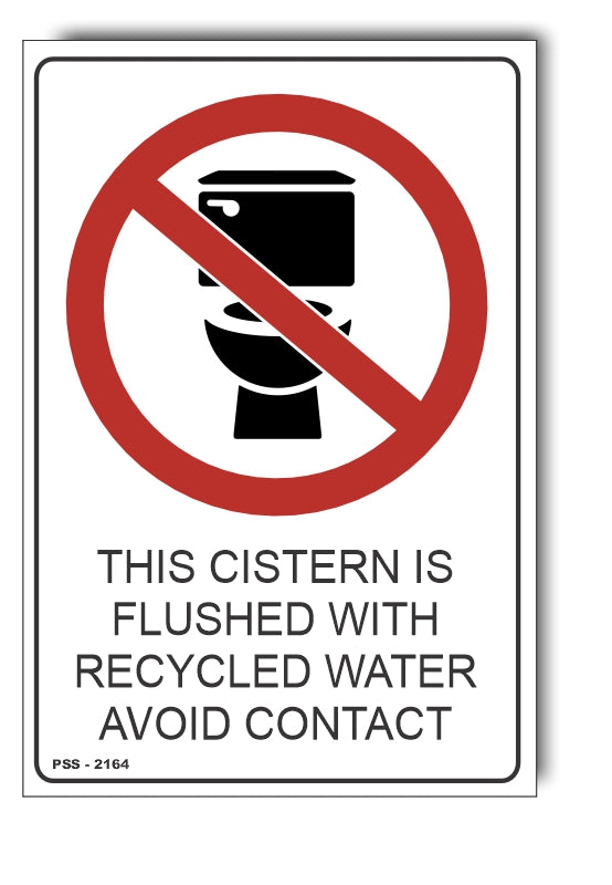 Cistern Flushed With Recycled Water Sign