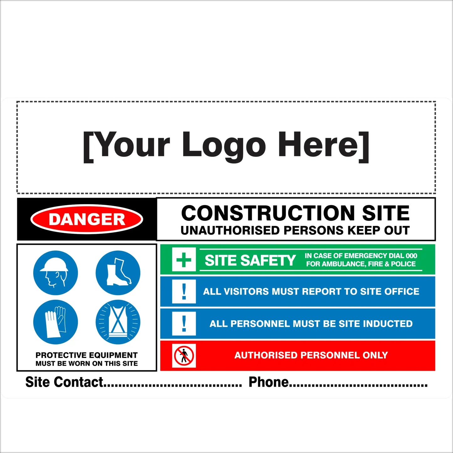 Construction Site Sign With Logo