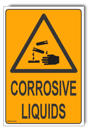 Corrosive Liquids Warning Sign