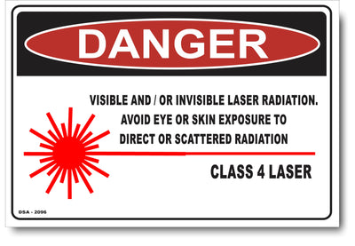 Danger Direct Or Scattered Lazer Radiation Sign