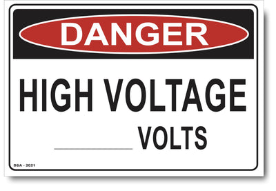 Danger High Voltage ..... Volts Sign