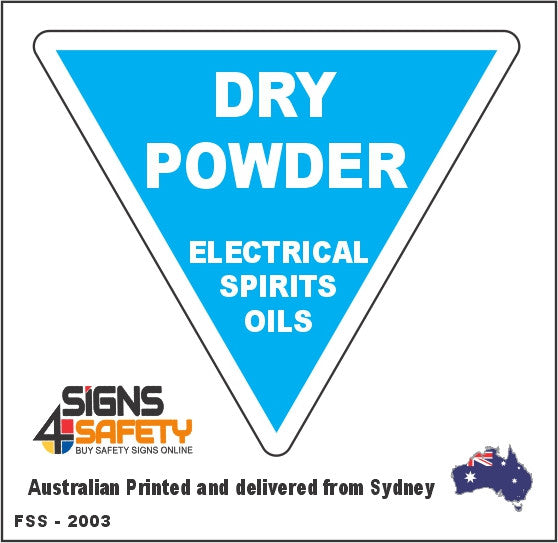 Dry Powder, Electrical, Spirits, Oils - Fire Marker Sign