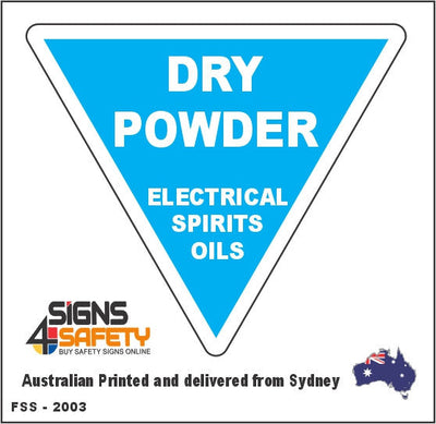 Dry Powder, Electrical, Spirits, Oils - Fire Marker Sign