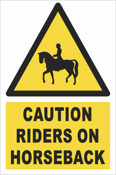 Caution - Riders On Horseback Farm Safety Sign