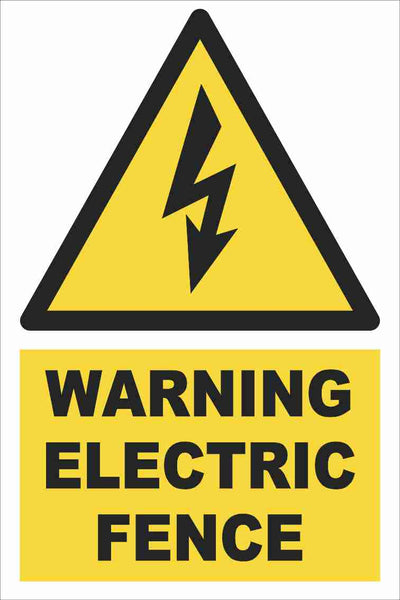 Warning - Electric Fence Farm Safety Sign