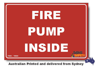 Fire Pump Inside Sign