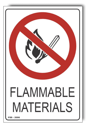 Flammable Materials Prohibited Sign