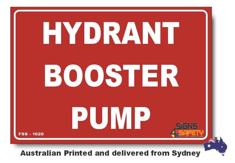 Hydrant Booster Pump Sign