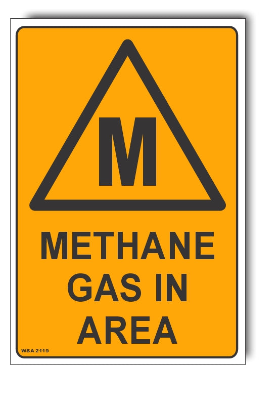 Methane Gas In Area Warning Sign