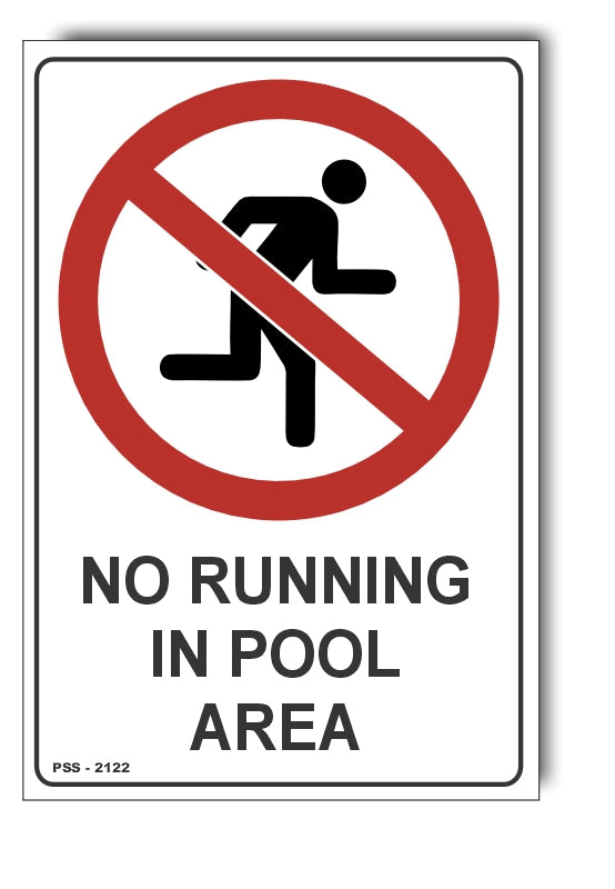 No Running In Pool Area Sign
