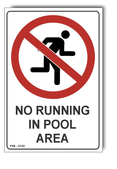 No Running In Pool Area Sign