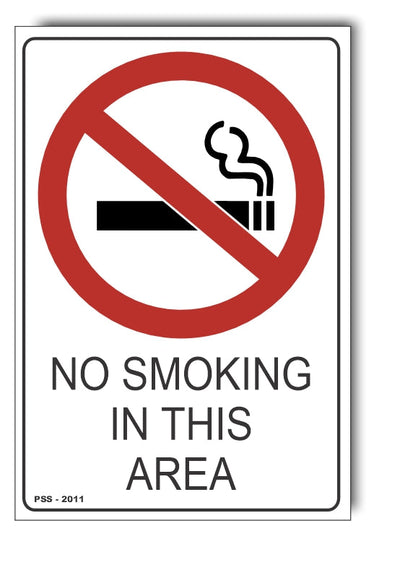 No Smoking In This Area Sign
