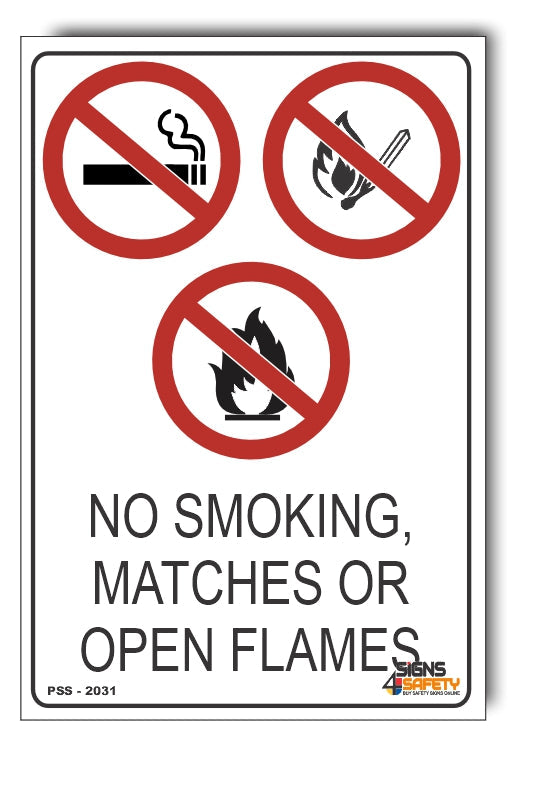 No Smoking, No Matches Or Open Flames Sign