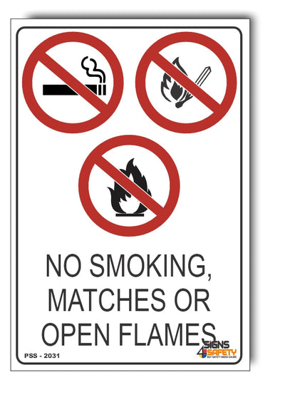 No Smoking, No Matches Or Open Flames Sign