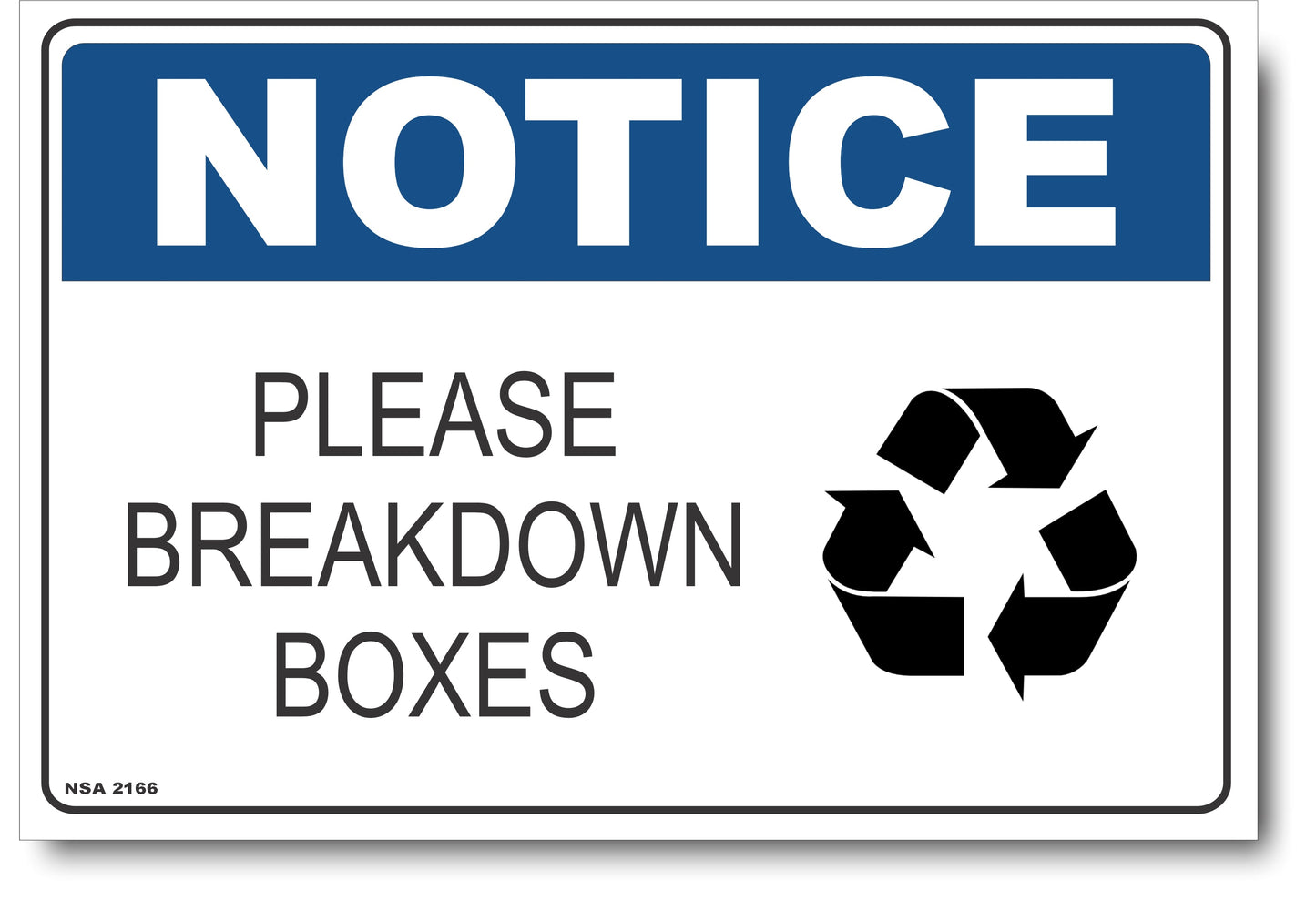 Notice - Please Breakdown Boxes (Icon) Sign