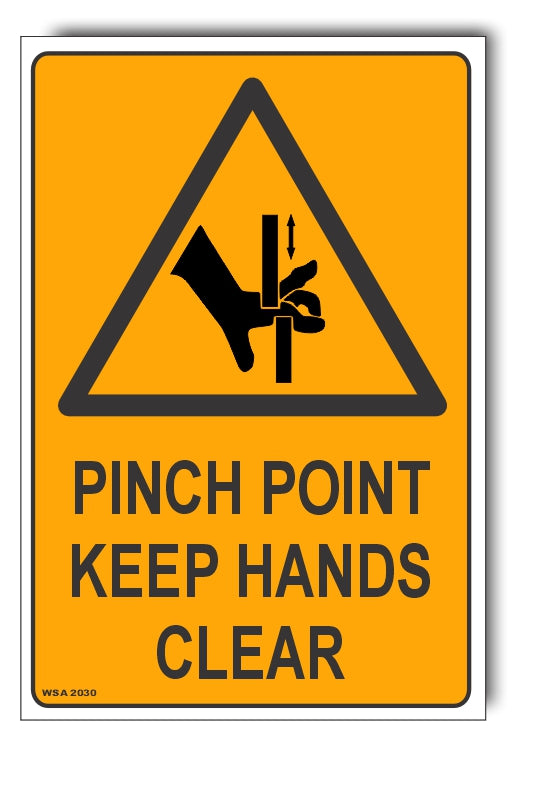 Pinch Point Keep Hands Clear Warning Sign