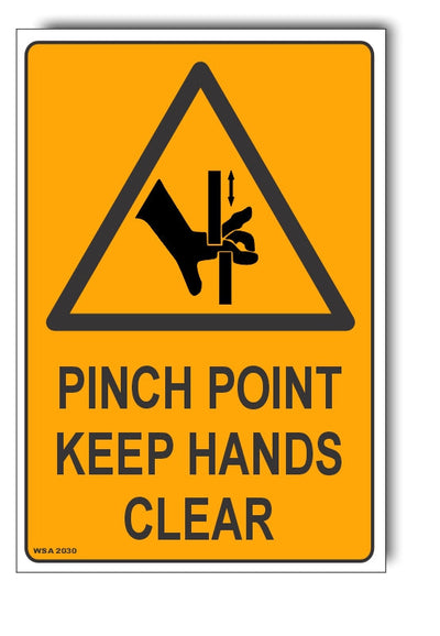 Pinch Point Keep Hands Clear Warning Sign