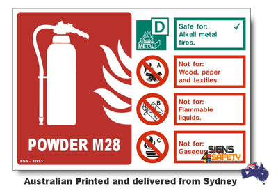 Powder M28 - Special Fire Extinguisher Sign