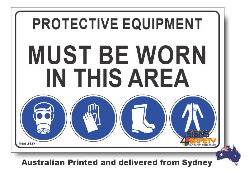 Protective Equipment Must Be Worn In This Area Sign (N)