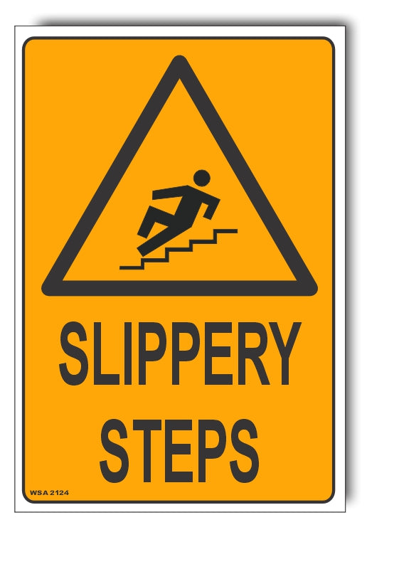 Slippery Steps Warning Sign