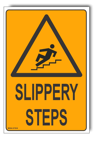 Slippery Steps Warning Sign