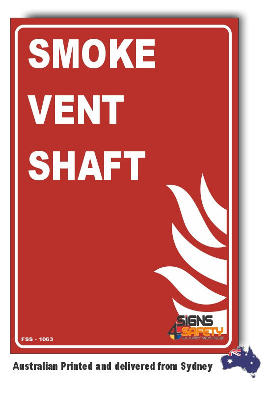 Smoke Vent Shaft Sign