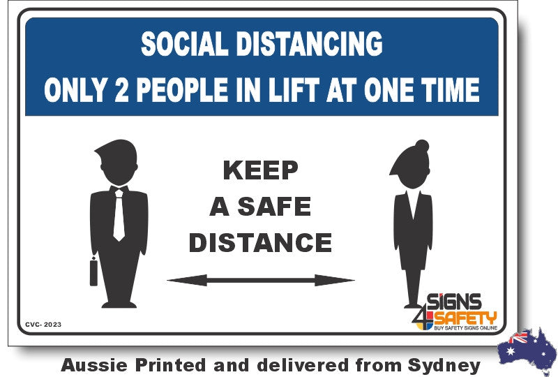 Social Distancing - 2 People In Lift Sign