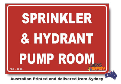 Sprinkler & Hydrant Pump Room Sign