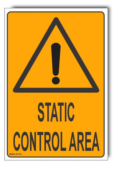 Static Control Area Warning Sign