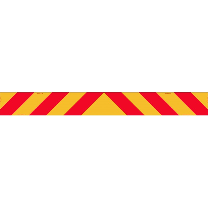 Vehicle Rear Marker Red Yellow Candy Plates 1800mm x 200mm Reflective Sign Split In Two Halves