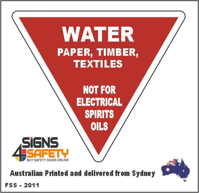 Water Extinguisher - Fire Marker Sign