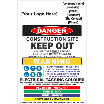 Construction Site Combination Sign – Test And Tag