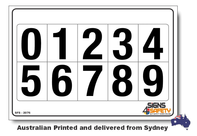 50mm Magnetic Numbers For Safety Record Board (0-9 Set x 3)