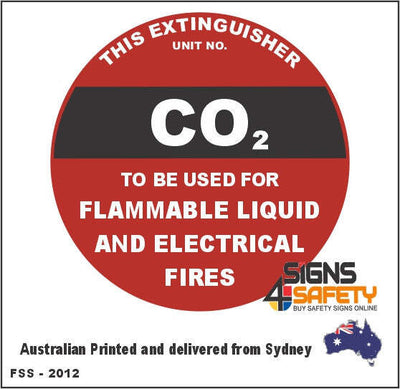 Carbon Dioxide, Electrical, Spirits, Oils - Disc Fire Marker Sign