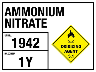 Ammonium Nitrate 1942 1Y Sign