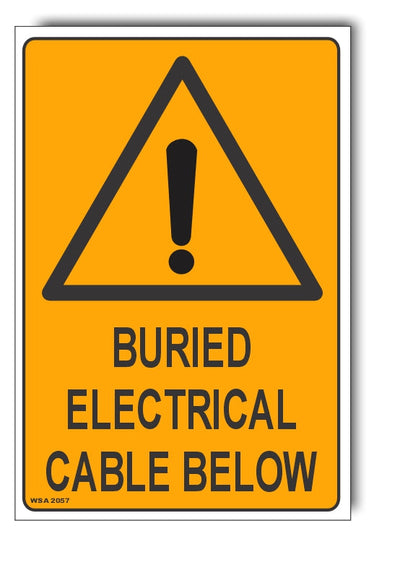 Buried Electrical Cable Below Warning Sign