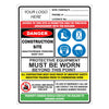 Construction Site Combination Sign
