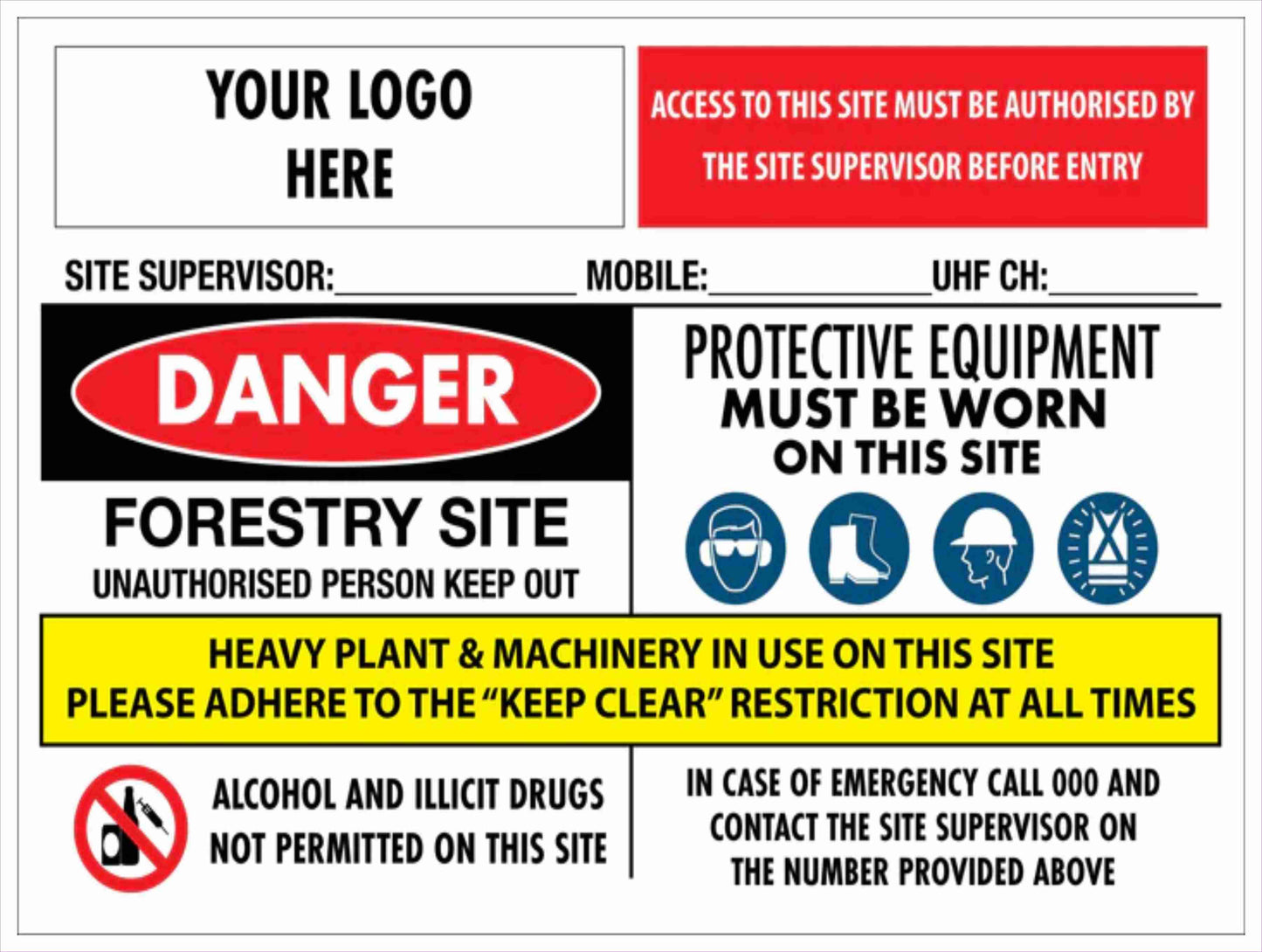Site Entry Forestry Sign