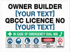 Construction Owner Builder QLD Sign