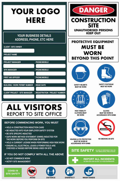 Construction Site Entry Compliance Covid Sign