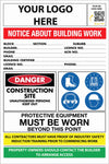 Construction Site Entry ACT Building Sign