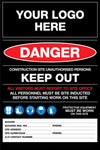 Construction Site Entry Danger PPE Keep Out Building Sign