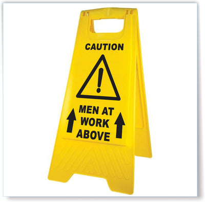 Caution Men Working Above Sign