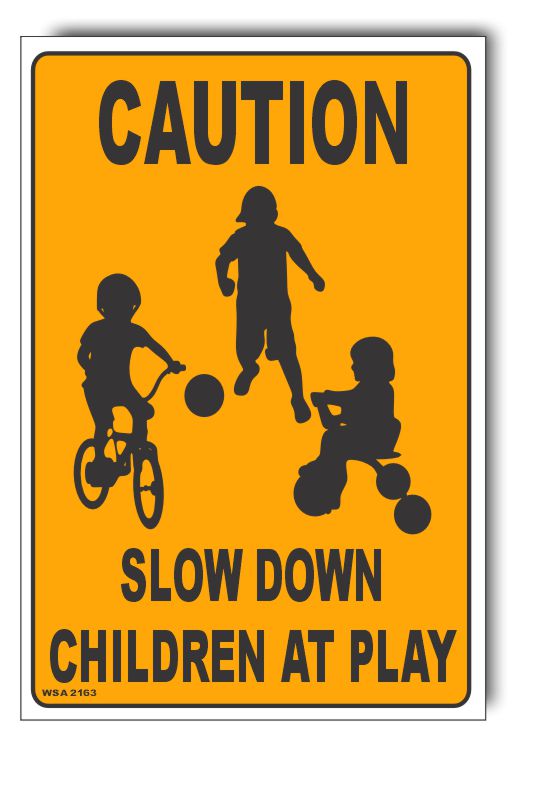 Caution - Slow Down - Children At Play Sign