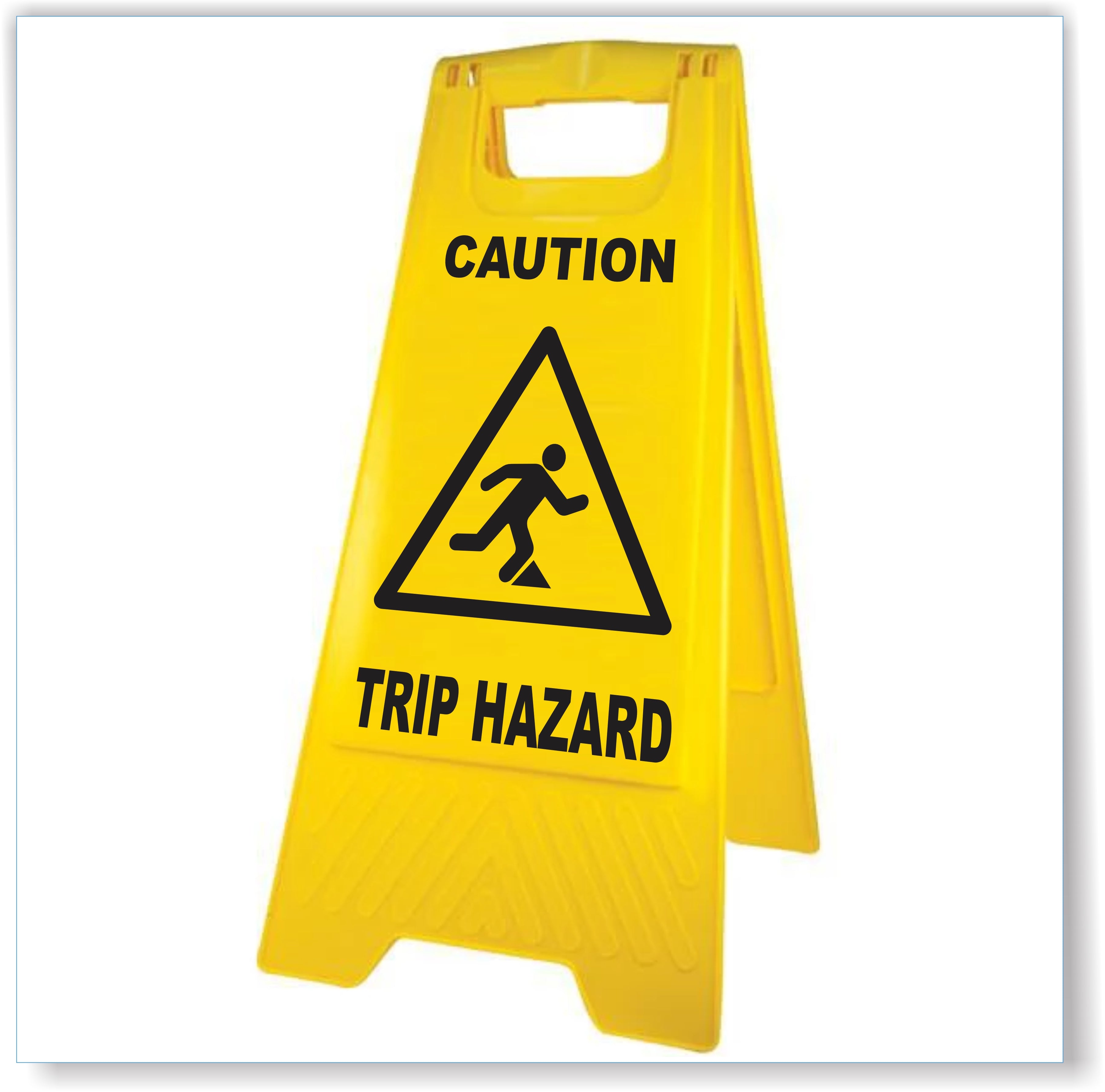 Caution Tripping Hazard Sign Yellow A-Frame Floor Stand – Signs4Safety