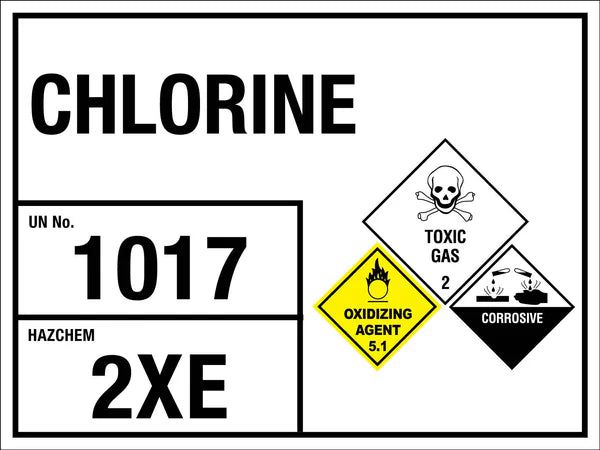 Chlorine 1017 2XE Sign