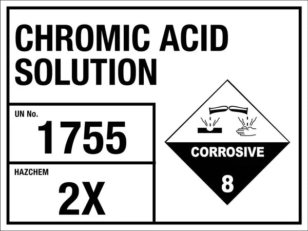 Chromic Acid Solution 1755 2X Sign