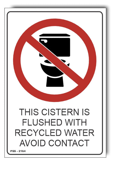 Cistern Flushed With Recycled Water Sign